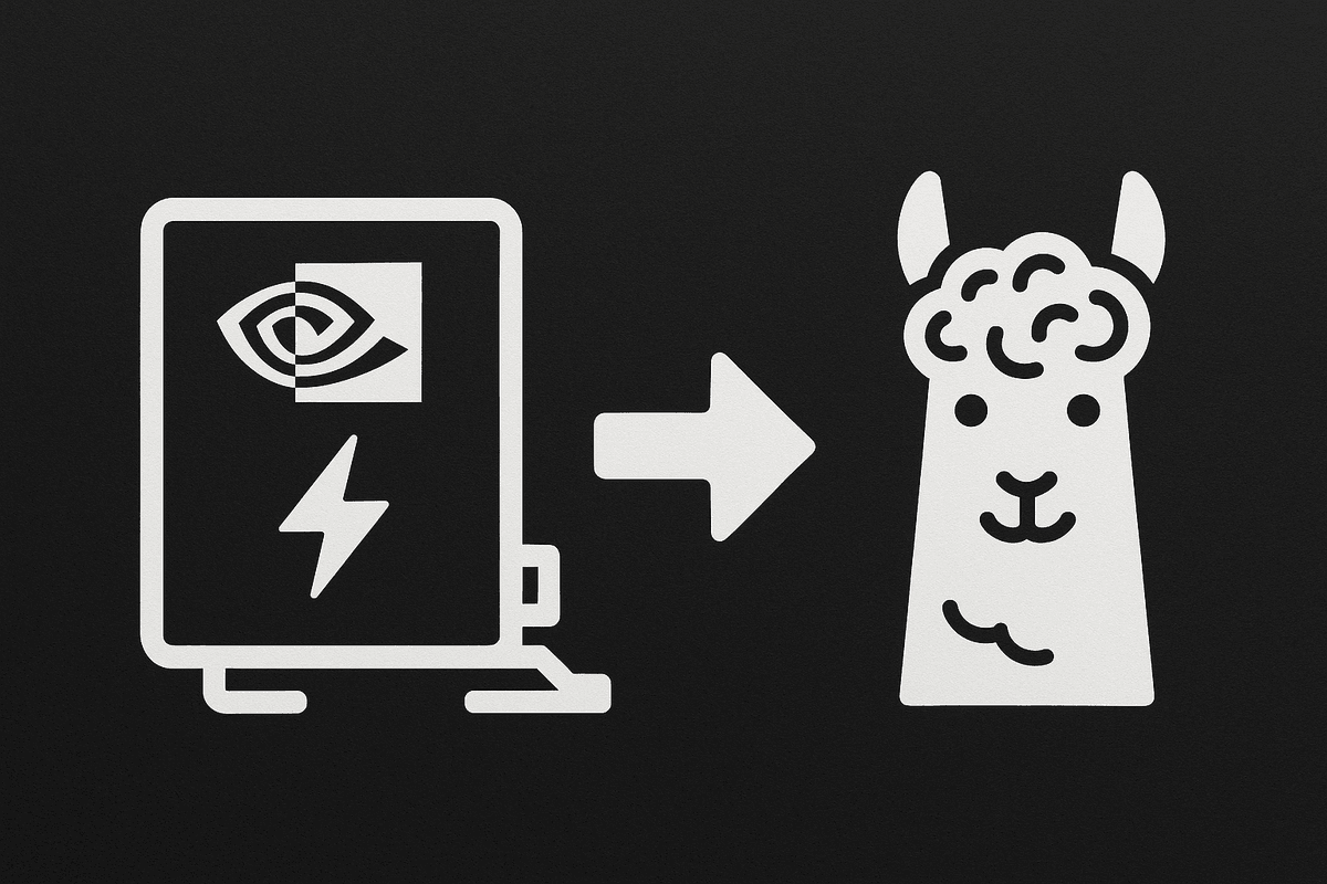 Diagram showing NVIDIA GPU providing power to Ollama models