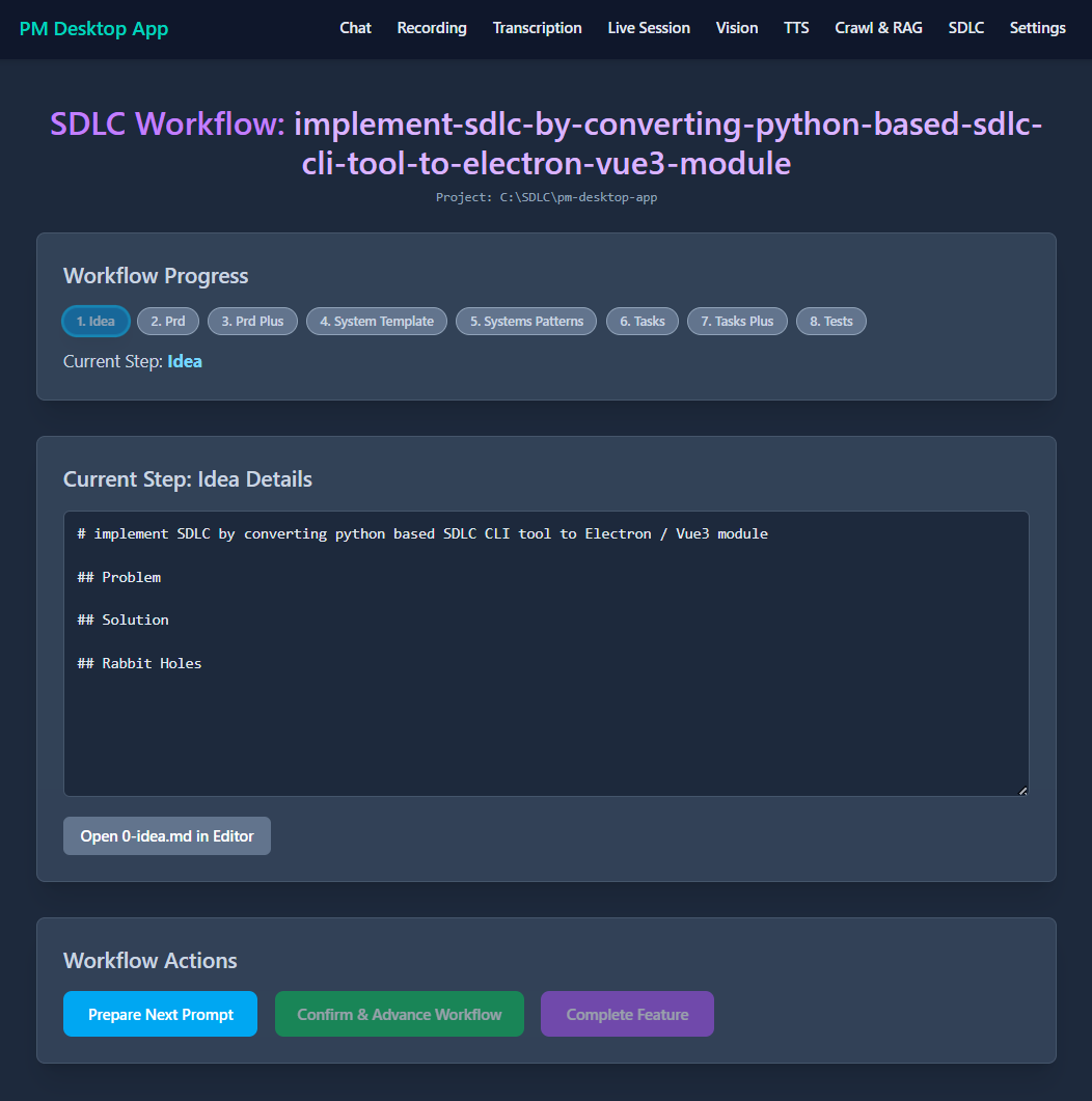 SDLC - Electron with Vue 3 - Workflow